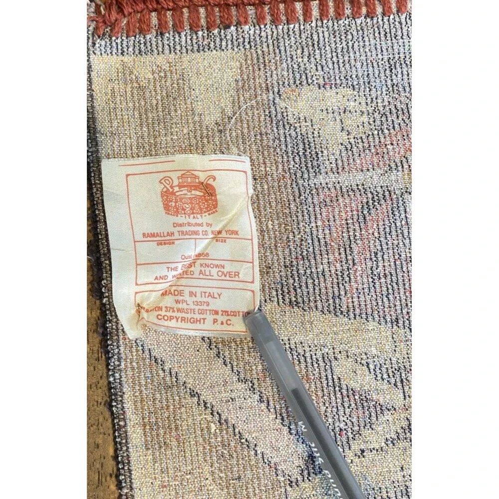 Vintage Jesus Last Supper W Disciples Religious Tapestry Wall Hanging Made Italy